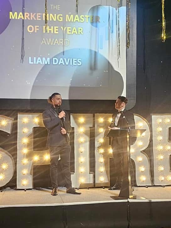 On stage at the awards